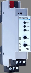 KNX shutter actuator with inputs, KNX IO 520, 1 channel shutter, 2 inputs voltage range / 24V / 230VAC, 8A, DIN rail, Ref. 5225